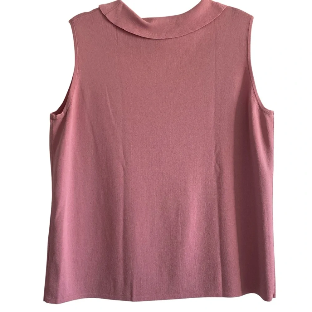 Dressbarn Sleeveless Knit Top Dusty Rose Pink Size 14 16 Lightweight Sweater